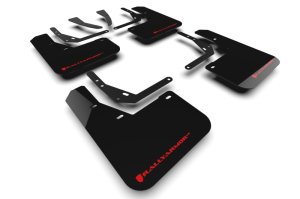Hyundai Kona EV Mud Flap - Front + Rear - Rally Armor - UR - Black/Red - `24-`25 Hyundai Kona EV Mud Flap - Front + Rear - Rally Armor - UR - Black/Red - `24-`25